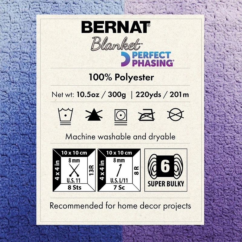 Bernat® Blanket Perfect Phasing Yarn, Polyester #6 Super Bulky, 10.5oz/300g, 220 Yards