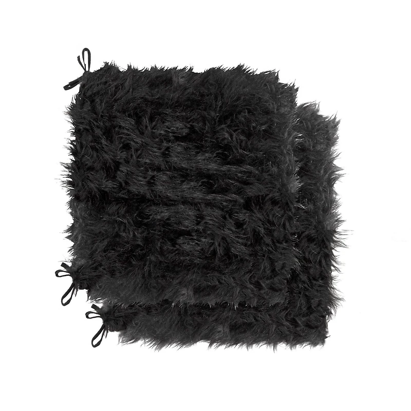 LAREDO FAUX FUR SEAT CUSHIONS 16" X 16" 2-PACK