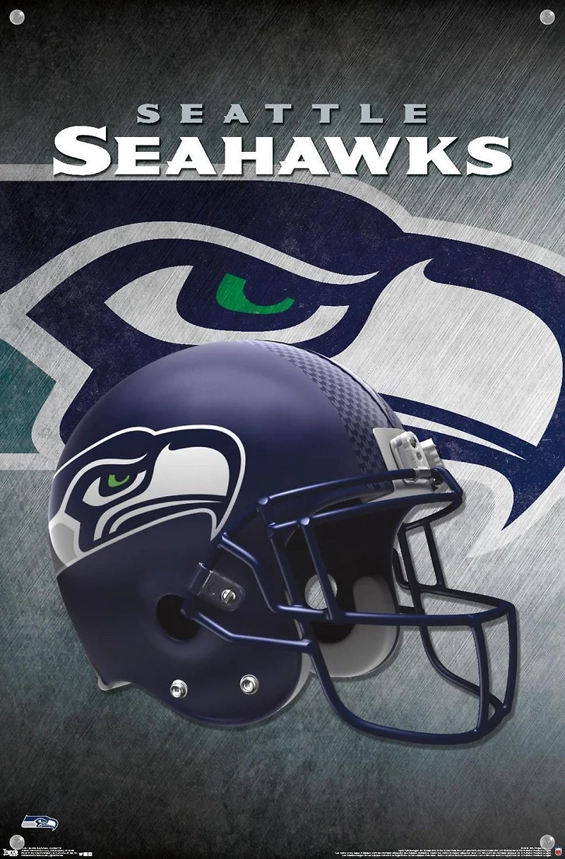 NFL Seattle Seahawks - Helmet 16 Wall Poster, 14.725" x 22.375" Framed