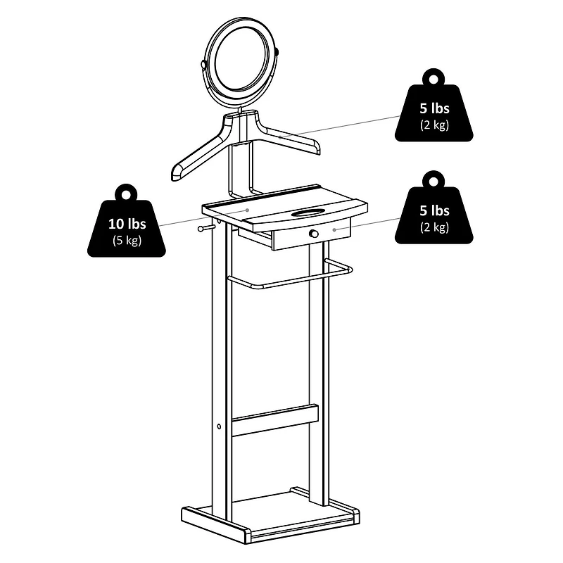 Winsome Alfred Valet Stand in Espresso finish, 92155