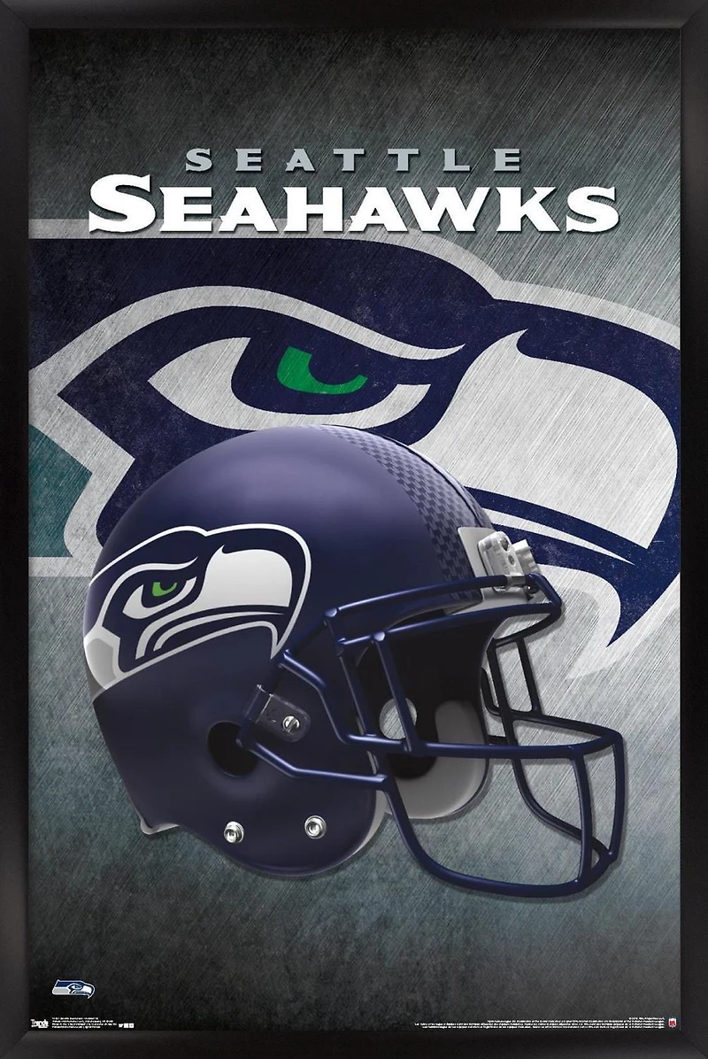 NFL Seattle Seahawks - Helmet 16 Wall Poster, 14.725" x 22.375" Framed