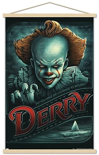 IT - Pennywise Derry Wall Poster, 14.725" x 22.375" Framed