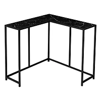 Monarch Specialties Accent Table, Console, Entryway, Narrow, Corner, Living Room, Bedroom, Metal, Laminate, Black Marble Look, Contemporary, Modern