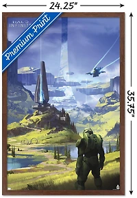 Halo Infinite - Master Chief Valley Wall Poster, 14.725" x 22.375" Framed