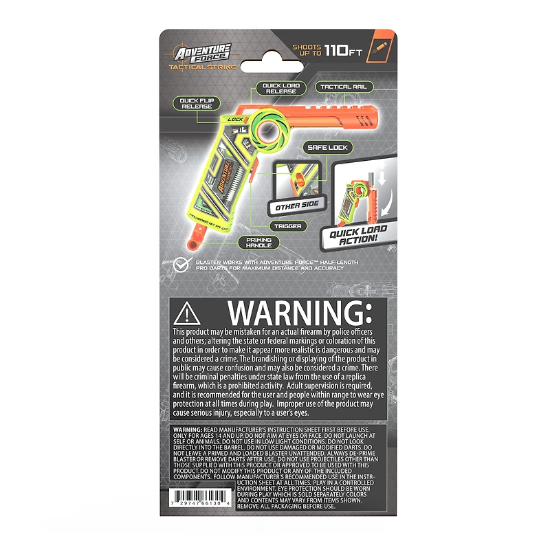 Adventure Force Tactical Strike Cricket Pro Half-Length Quick-Flip Pro Dart Blaster