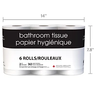Black & White 6 Triple Roll 363 Sheets 2-Ply Bathroom Tissue