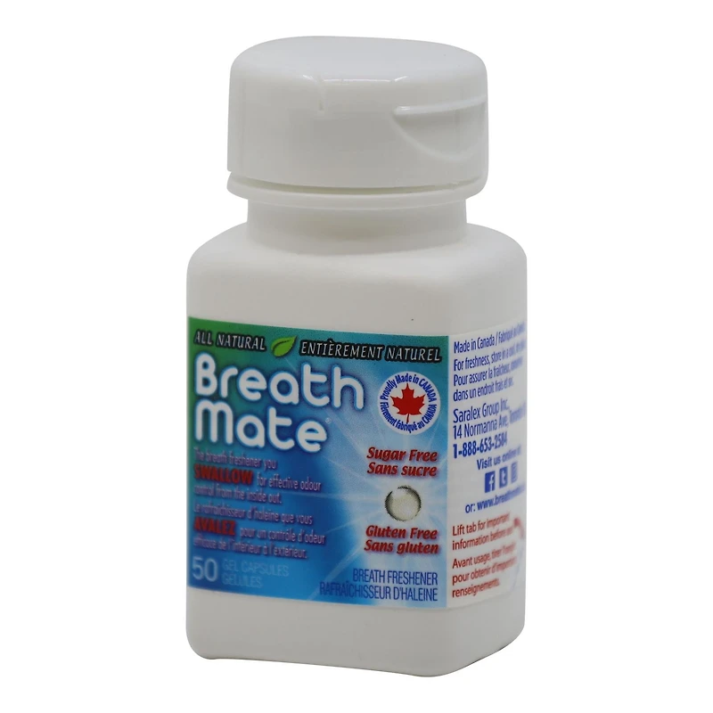 Breath Mate Supplément tout naturel rafraîchisseur d'haleine, paq. de 50 capsules
