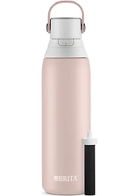 Bouteille isolante en acier inoxydable Brita avec filtre, paille, anneau de transport et capuchon antifuites. Sans BPA, idéale pour le sport, les voyages ou la randonnée. Capacité de 768 mL, cadeau pa