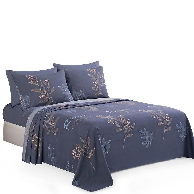Marina Decoration Ultra Soft Silky Deep Pocket Rich Printed Bedding Rayon from Bamboo All Season Sheet Set with Pillowcases