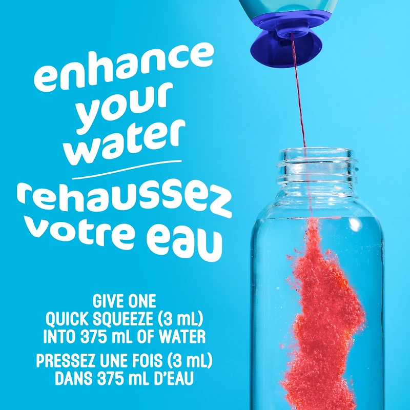 Aromatisant D'Eau Liquide Canneberges Et Framboises, Bouteille