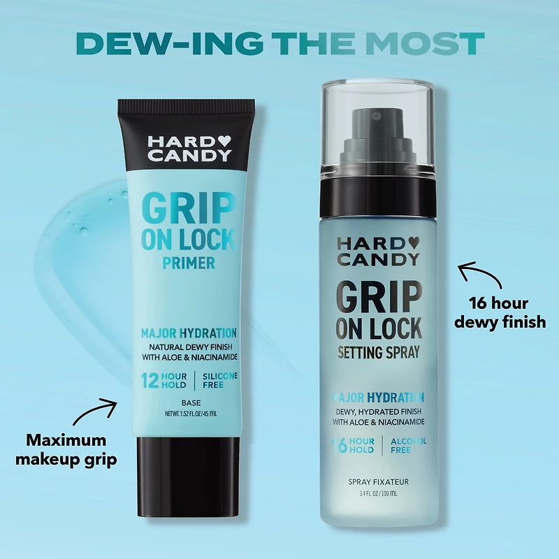 Hard Candy Grip On Lock Water-based 12-Hour Face Primer, Hydrating, Aloe Vera, Niacinamide