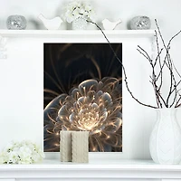 Designart Fractal Flower with Golden Rays Canvas Wall Art