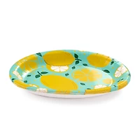 Way to Celebrate Summer 8 Counts Oval Paper Plates Lemon Design