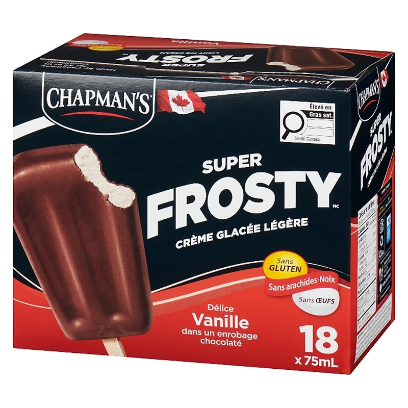 Chapman's Super Frosty Light Ice Cream Bars in a Box, 18 x 75mL
