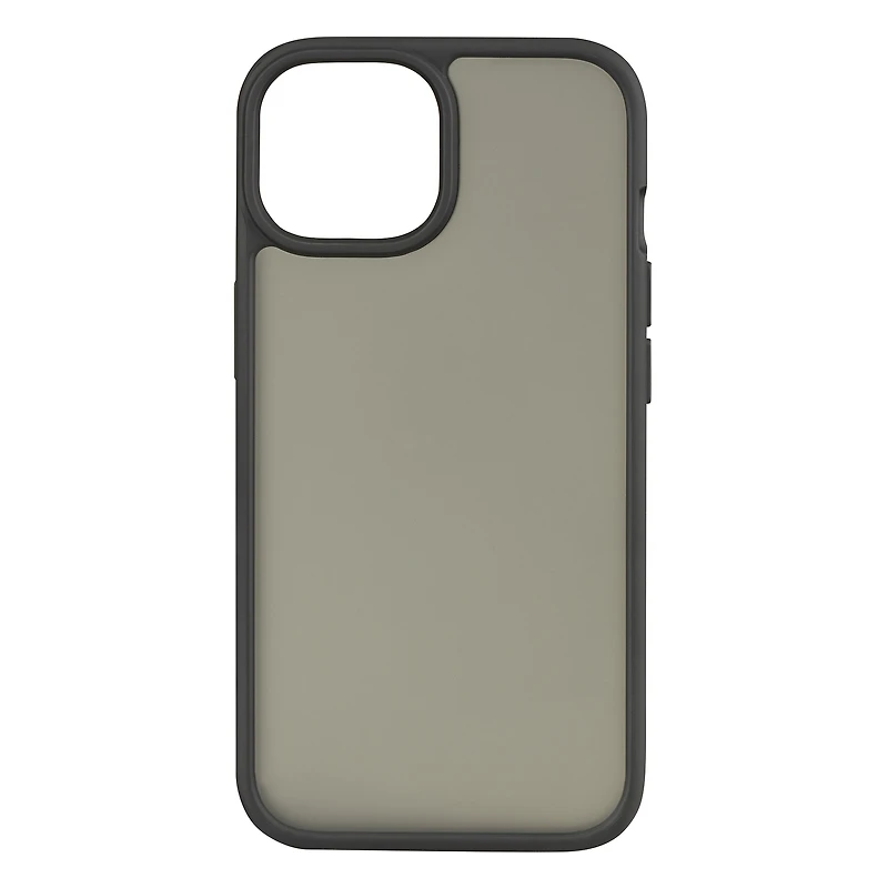 onn Translucent Hard Shell Bumper Phone Case for iPhone 16e/15/14/13, Black
