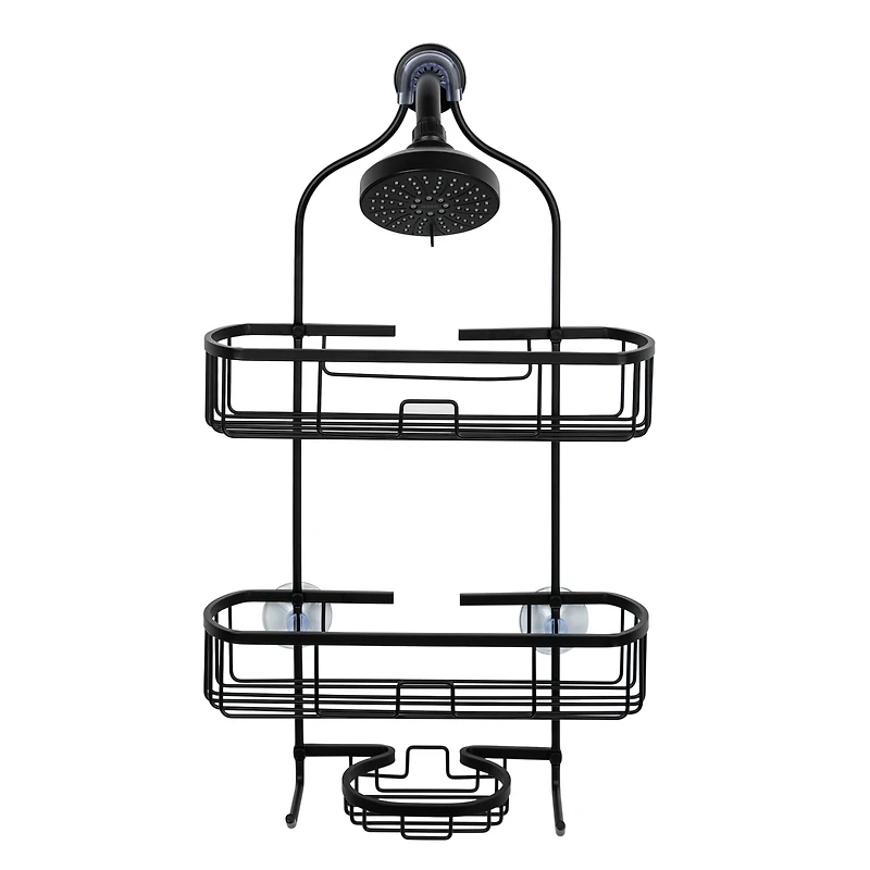 Era, Grand Aluminum Shower Caddy, Black 15x26 IN