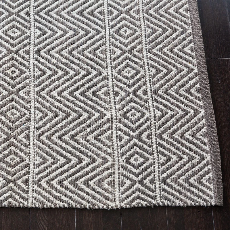 Tapis tissé à plat en coton chevrons Fabstyles pour salon, couloir, patio