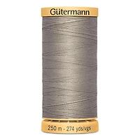 GÜTERMANN Cotton 50wt Thread, 250 m (273.4 yd), Black, Strong & Lustrous for Sewing