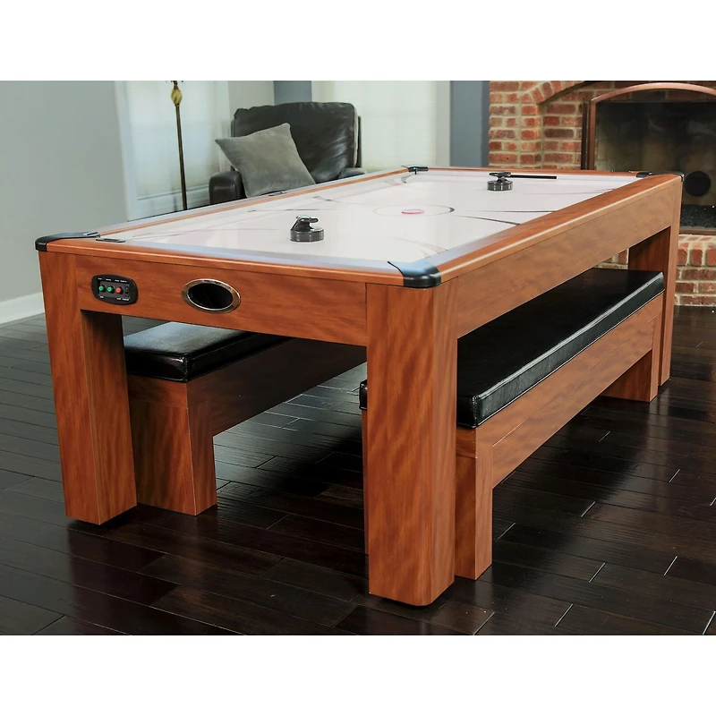 Table de hockey sur cousin d’air Sherwood de Hathaway de 7 pi avec bancs