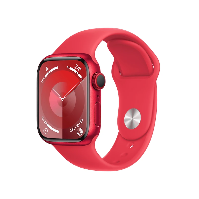 Apple Watch Series 9 GPS + Cellular 41mm Red Aluminium Case with Red Sport Band - M/L