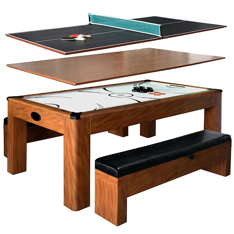 Table de hockey sur cousin d’air Sherwood de Hathaway de 7 pi avec bancs