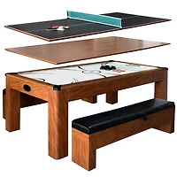 Table de hockey sur cousin d’air Sherwood de Hathaway de 7 pi avec bancs