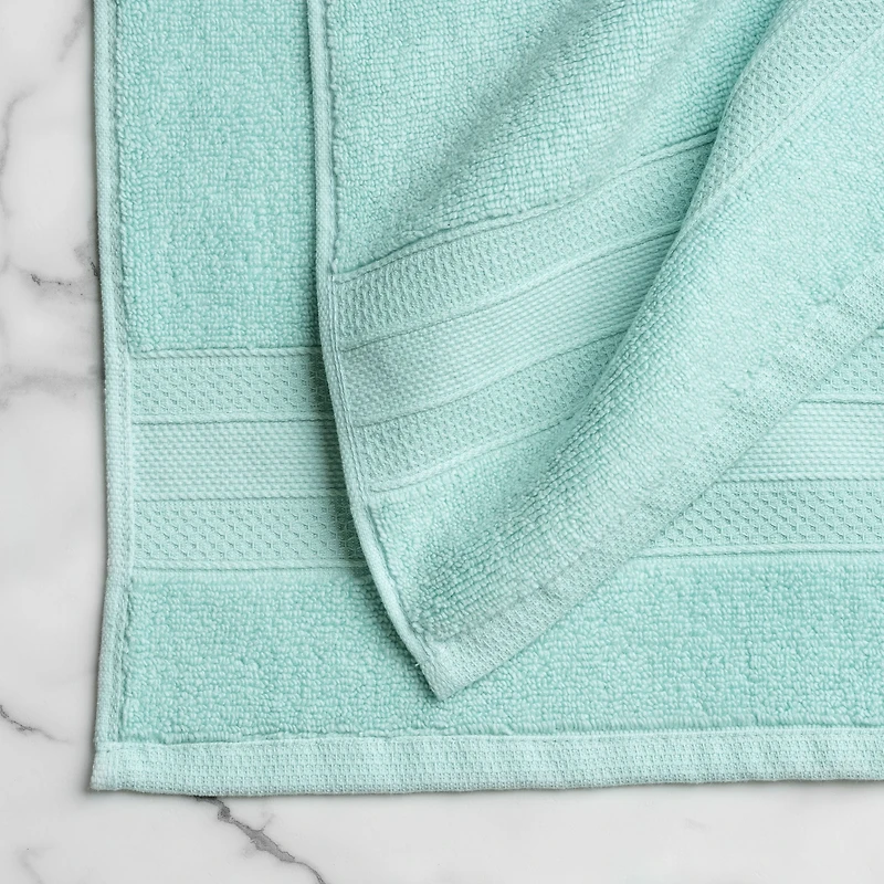 hometrends Solid 100% Cotton Washcloth, 1 Piece, 550 GSM, Highly Absorbent & Soft Bathroom Light Teal