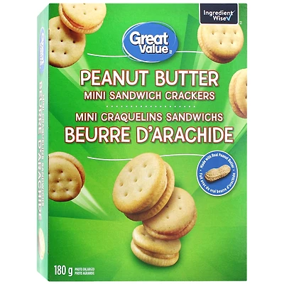 Mini craquelins sandwichs beurre d’arachide Great Value