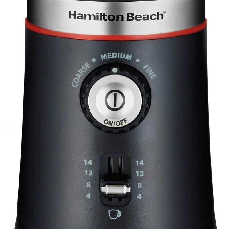 Hamilton Beach Moulin à café Custom Grind, 150 watts, bol de mouture amovible en acier inoxydable, noir, 80393RC