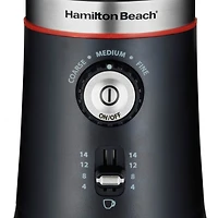 Hamilton Beach Moulin à café Custom Grind, 150 watts, bol de mouture amovible en acier inoxydable, noir, 80393RC