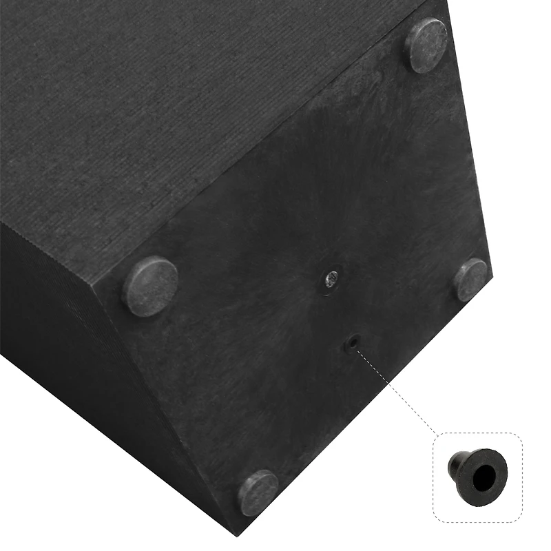 Tierra Verde 13in W x 14in H Citadel Horizon Medium Recycled Self-Watering Indoor/Outdoor Square Planter-Black