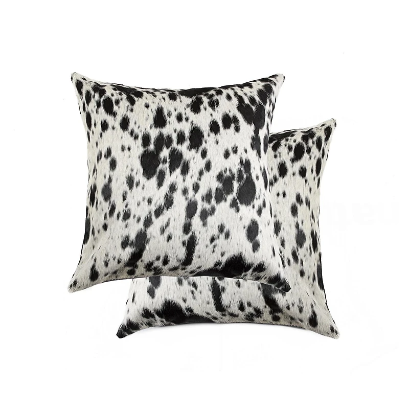 COUSSINS TORINO KOBE EN PEAU DE VACHE 18"X18" 2 PQT