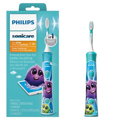 Philips Sonicare pour Enfants, Bluetooth Connectée, Brosse à Dents Électrique, Bleue, HX6321/02