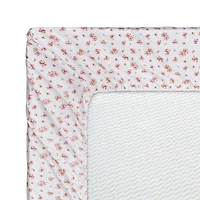 Marina Decoration Printed 600 Thread Count Soft Deep Pocket Hotel Standard Cotton Blend Percale Bedding Sheet Set, Pink Rose Floral Pattern