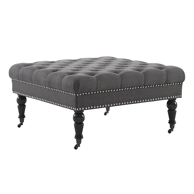 Pouf tufté carré Aubrey charcoal