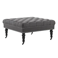 Aubrey Charcoal Square Tufted Ottoman