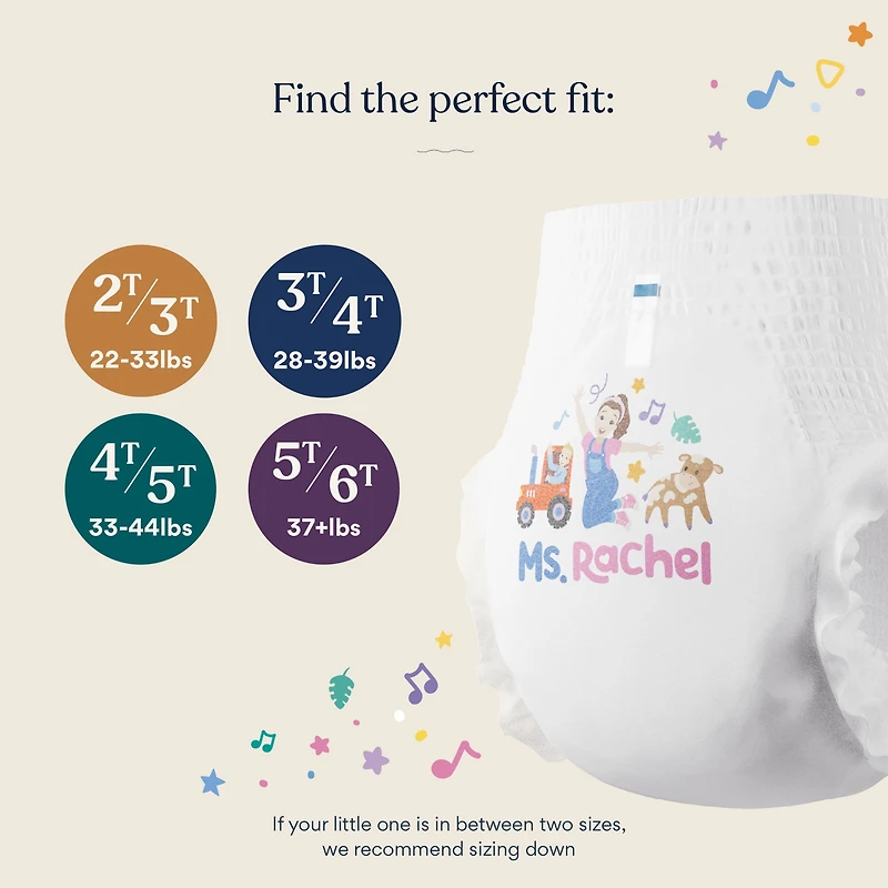 Culottes d'apprentissage Millie Moon Ms Rachel, taille 3T-4T, paquet de 22