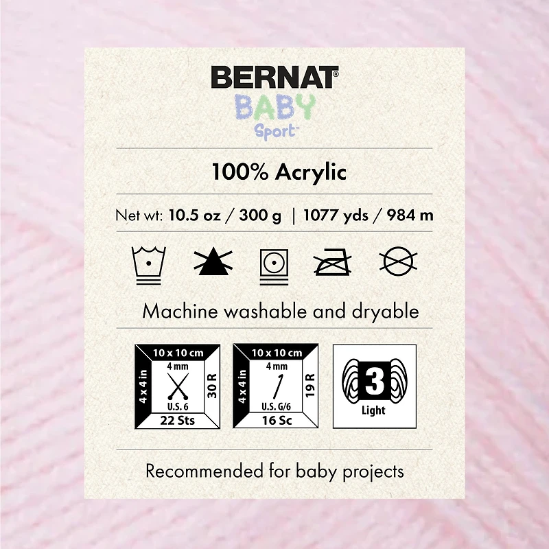 Bernat® Fil Baby Sport™, Acrylique #3 DK, 12,3oz/350g