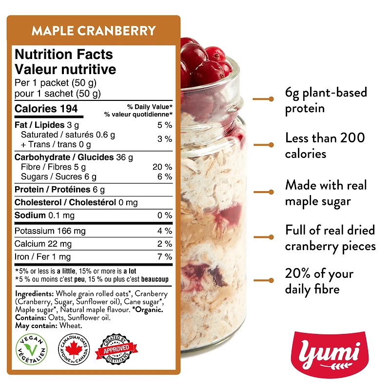 Maple Cranberry Overnight Oats