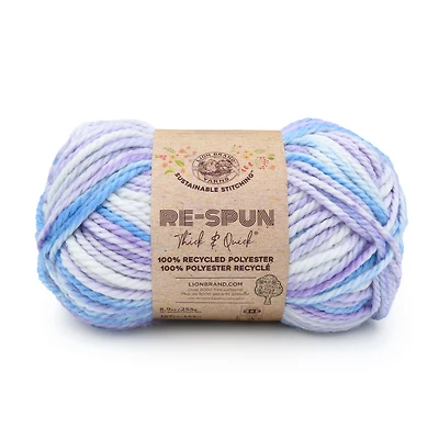 Lion Brand Re-Spun Thick & Quick Yarn Hyacinth, Acrylic/Wool Super Bulky yarn, 255g, 153m, 1-CT