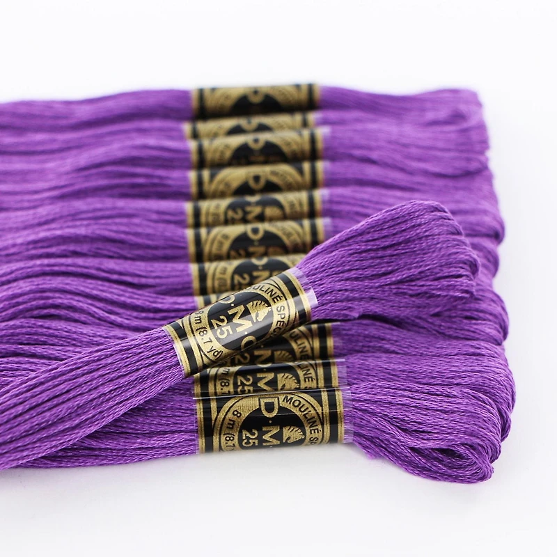 DMC Purple Cotton 6-Strand Embroidery Floss Skein, 8 m (8.7 yd)