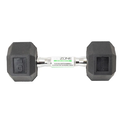GoZone Rubber-Coated Hex Dumbbell – Black/Chrome