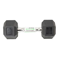 GoZone Rubber-Coated Hex Dumbbell – Black/Chrome