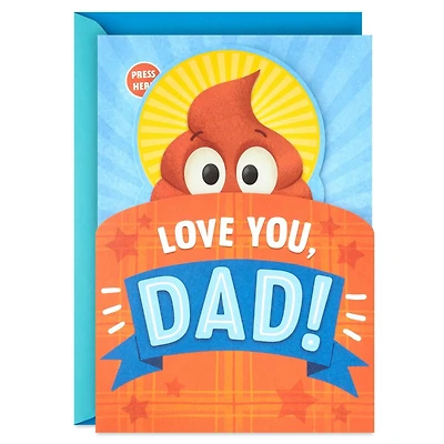 Carte comique en relief de la fête des Pères pour papa, de la part de sa fille ou de son fils – Hallmark (Émticône caca)