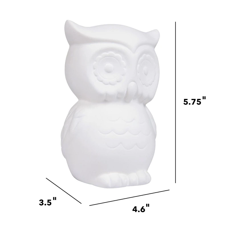 Create Basics Paintable Ceramic Owl Bank