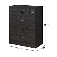 Mainstays Commode à 4 Tirois, Chêne Noir