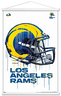 NFL Los Angeles Rams - Drip Helmet 20 Wall Poster, 14.725" x 22.375" Framed