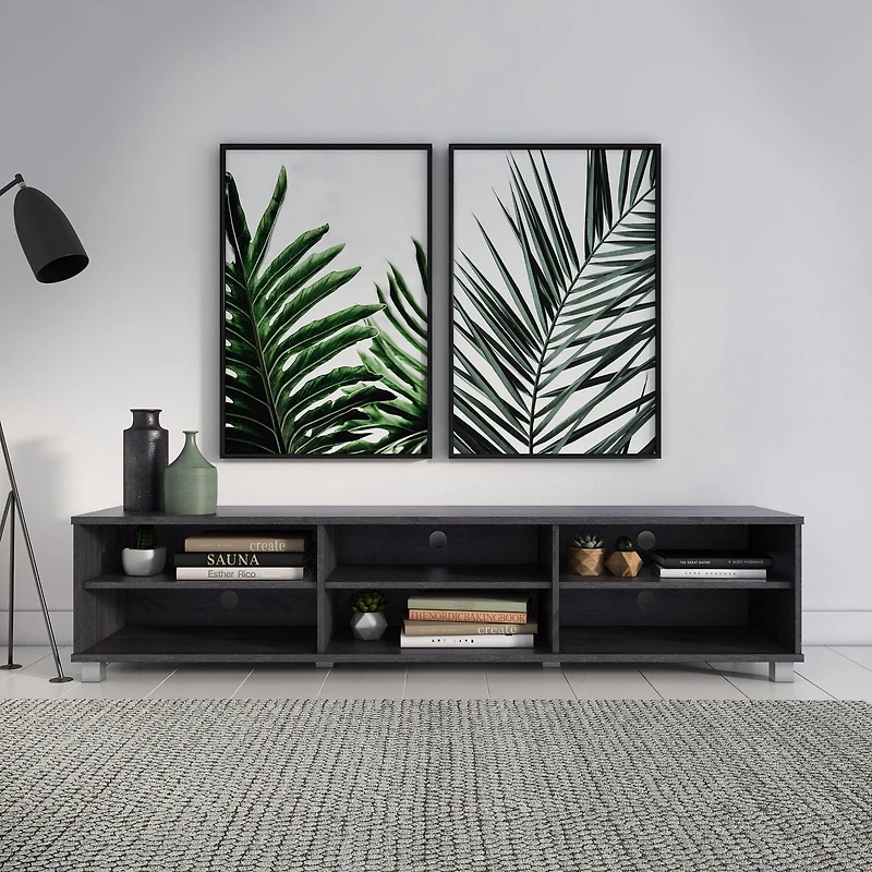 CorLiving Hollywood Modern TV Stand with Open Adjustable Shelves for Most TVs up to 85 inch