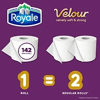 Royale Velour, 2 Ply Toilet Paper, 12 Equal 24 Bathroom Tissue Rolls