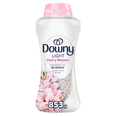 Downy Light Laundry Scent Booster Beads, Cherry Blossom Scent, 853g, In-wash fabric beads designed to be gentle with a light boost of scent, No Heavy Perfumes